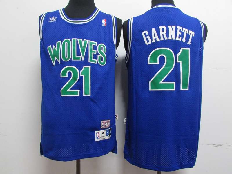 Minnesota Timberwolves Blue #21 GARNETT Classics Basketball Jersey (Stitched)