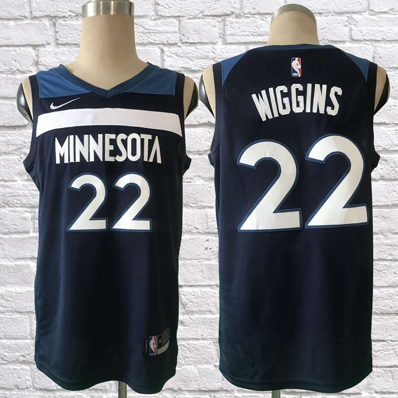 Minnesota Timberwolves Dark Blue #22 WIGGINS Basketball Jersey (Stitched)