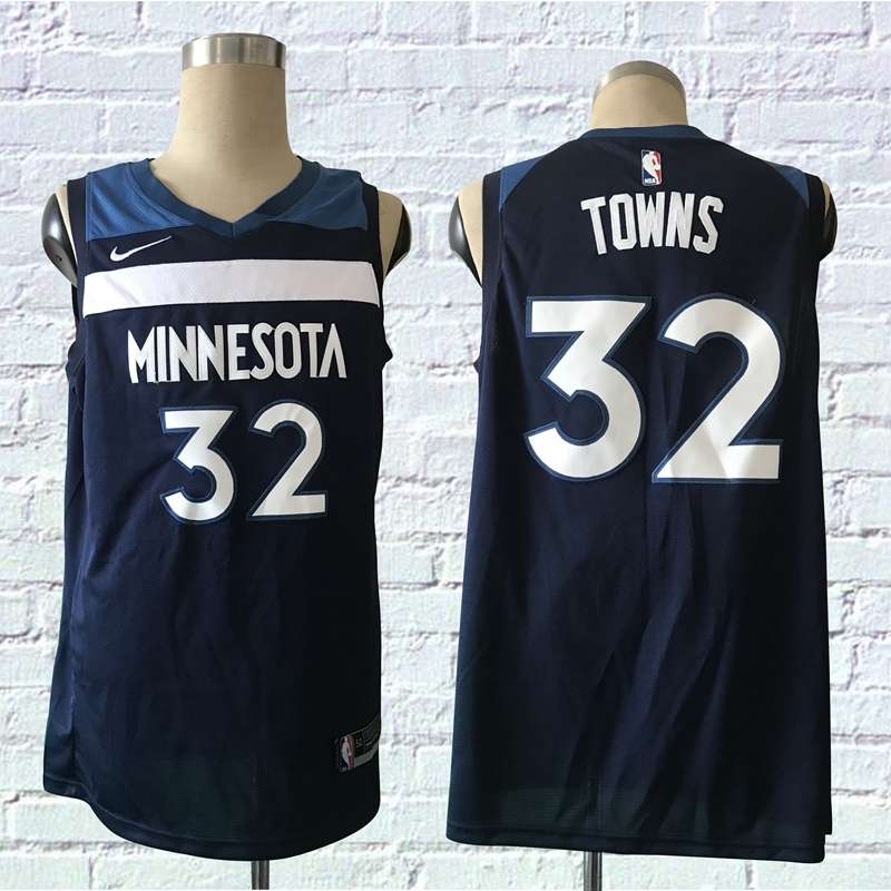 Minnesota Timberwolves Dark Blue #32 TOWNS Basketball Jersey (Stitched)