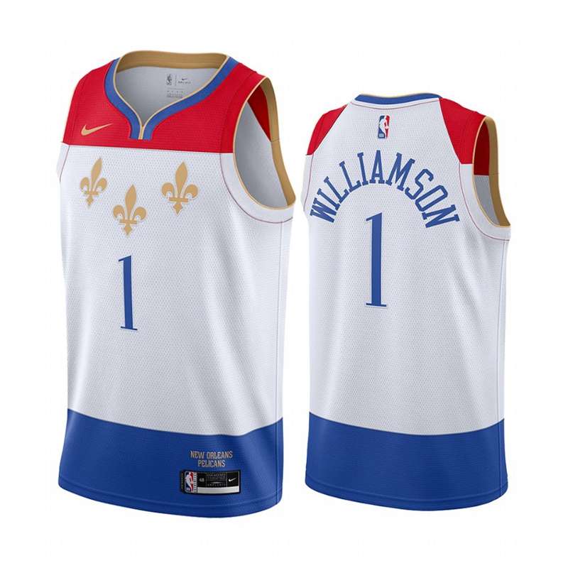 New Orleans Pelicans 20/21 White #1 WILLIAMSON City Basketball Jersey (Stitched)