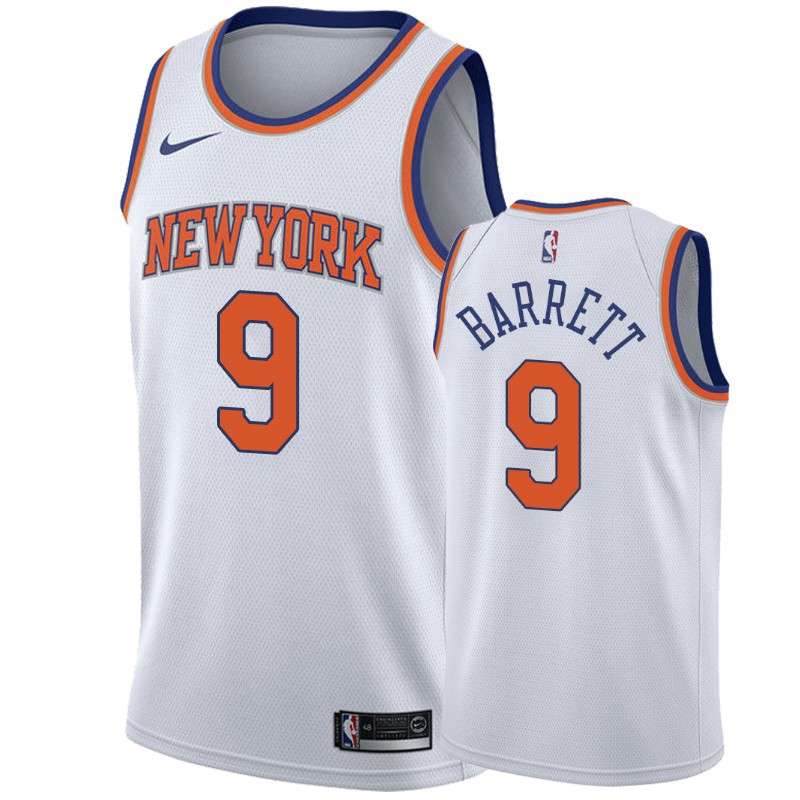 New York Knicks White #9 BARRETT Basketball Jersey (Stitched)