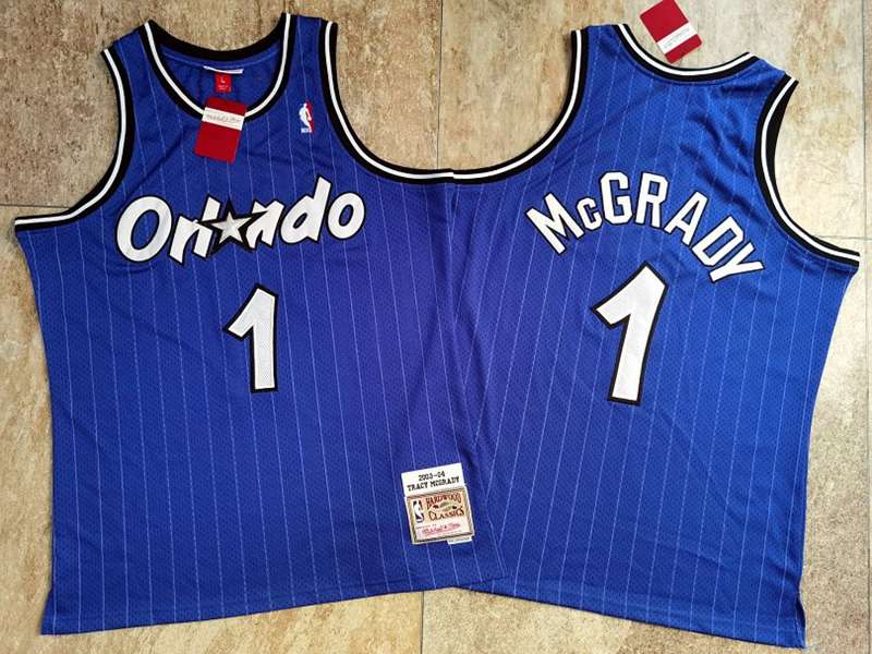 Orlando Magic 2003/04 Blue #1 McGRADY Classics Basketball Jersey (Closely Stitched)