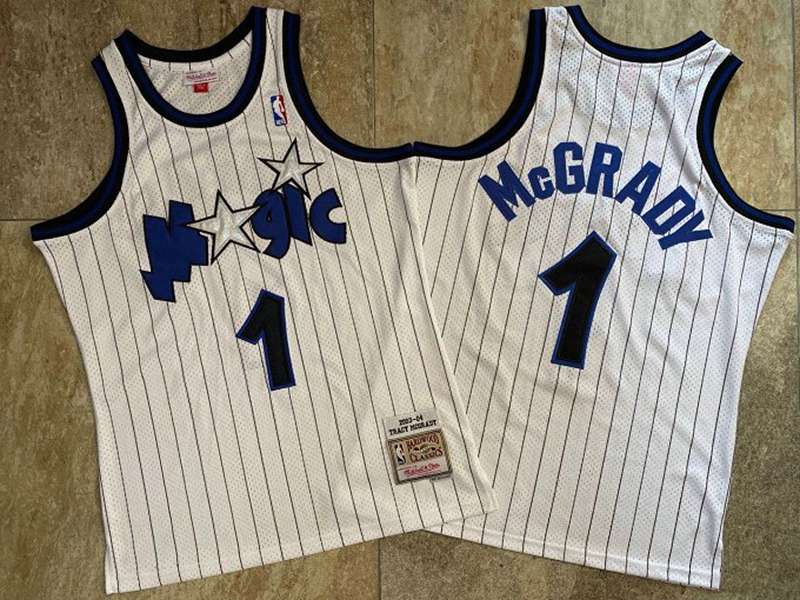 Orlando Magic 2003/04 White #1 McGRADY Classics Basketball Jersey (Closely Stitched)