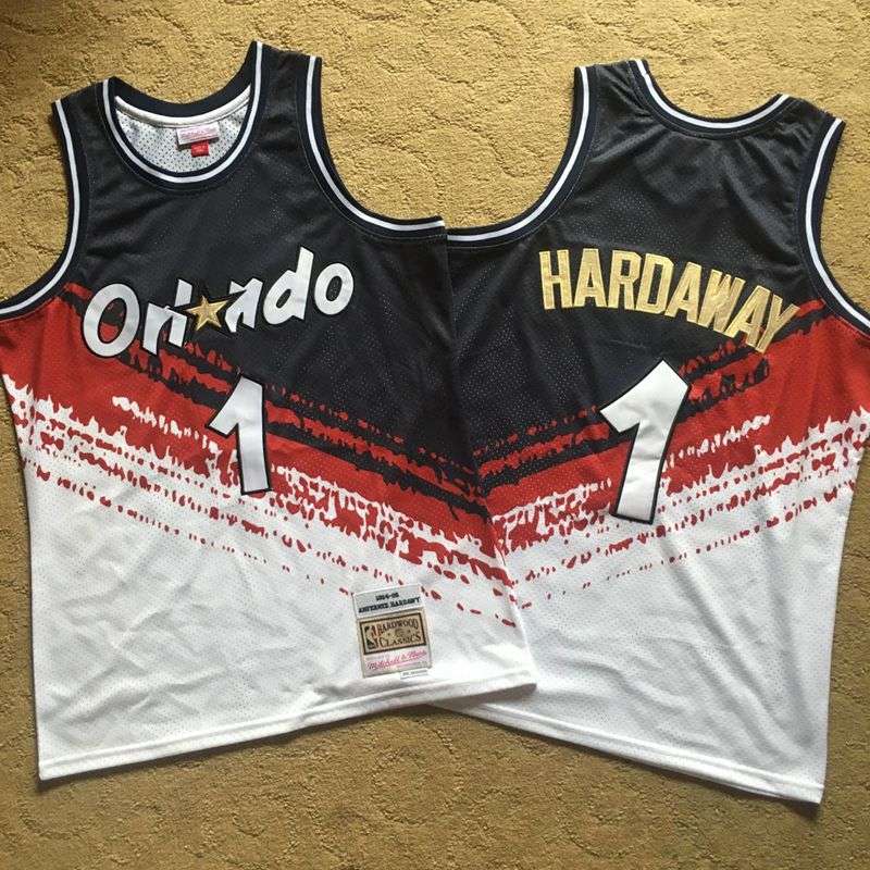 Orlando Magic 1994/95 Black White #1 HARDAWAY Classics Basketball Jersey (Closely Stitched)