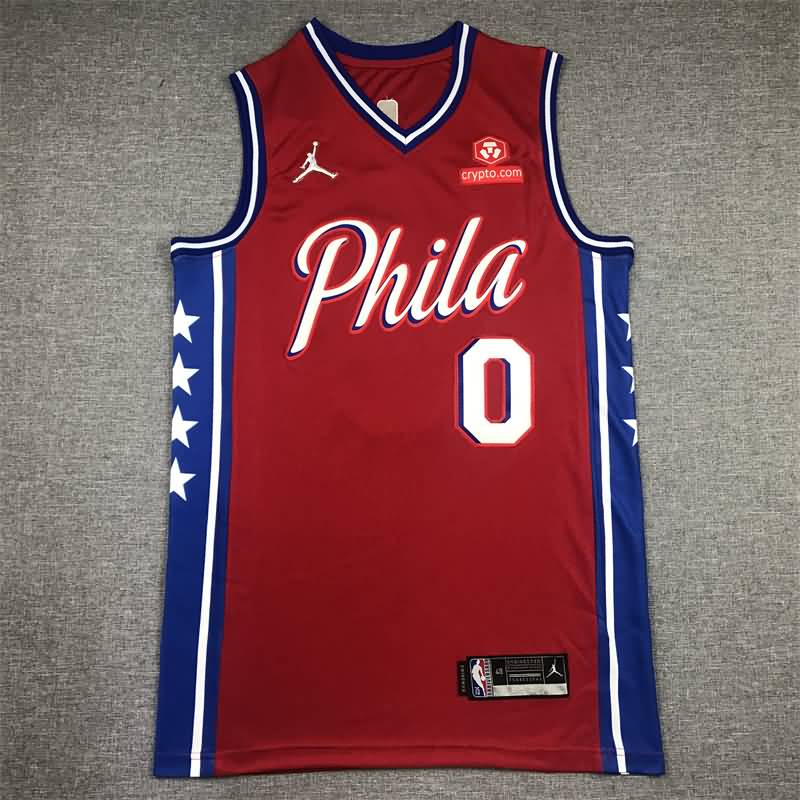 Philadelphia 76ers 21/22 Red #0 MAXEY AJ Basketball Jersey (Stitched)