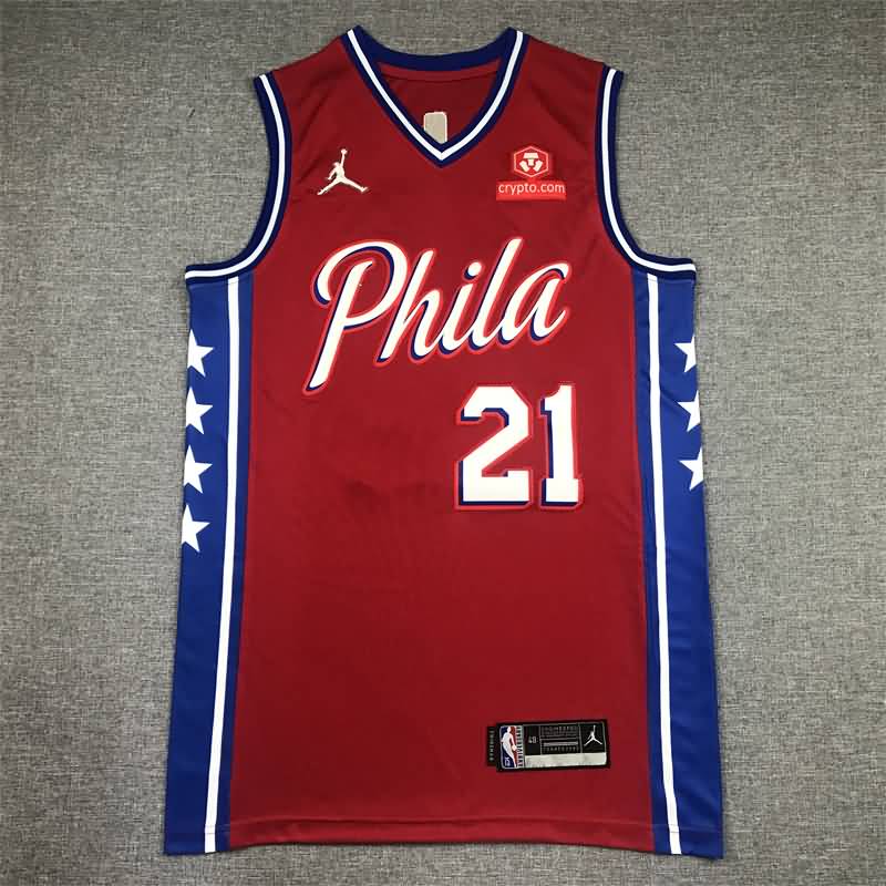 Philadelphia 76ers 21/22 Red #21 EMBIID AJ Basketball Jersey (Stitched)