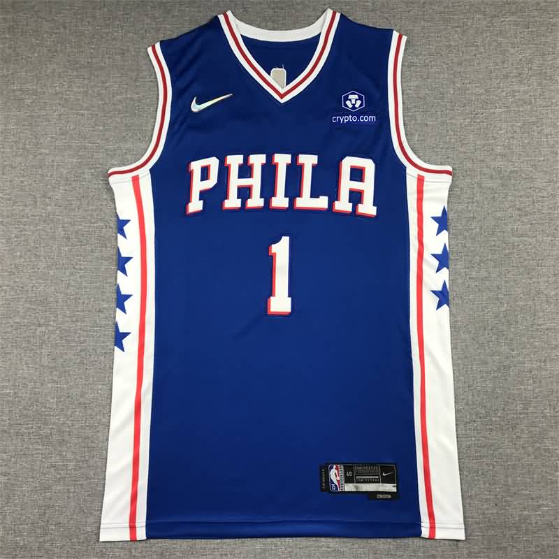 Philadelphia 76ers 21/22 Blue #1 HARDEN Basketball Jersey (Stitched)