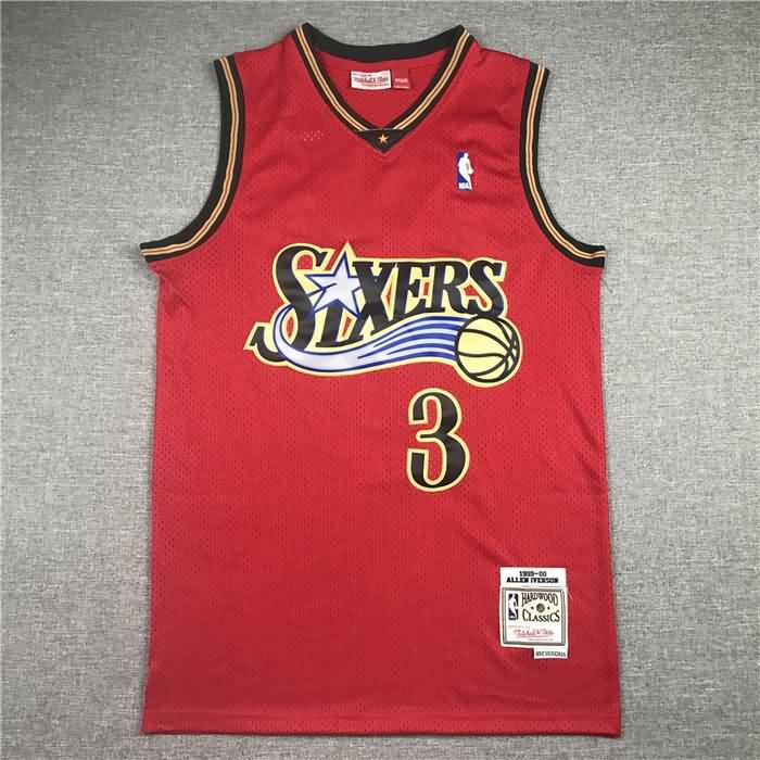 Philadelphia 76ers 1999/00 Red #3 IVERSON Classics Basketball Jersey (Stitched)