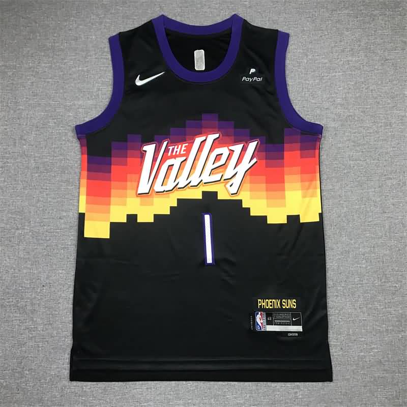 Phoenix Suns 21/22 Black #1 BOOKER City Basketball Jersey (Stitched)