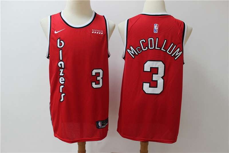 Portland Trail Blazers 2020 Red #3 McCOLLUM Basketball Jersey (Stitched)