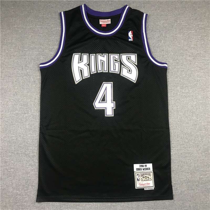 Sacramento Kings 1998/99 Black #4 WEBBER Classics Basketball Jersey (Stitched)