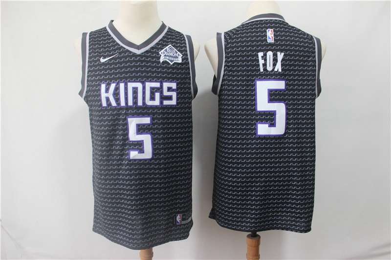 Sacramento Kings Black #5 FOX Classics Basketball Jersey (Stitched)