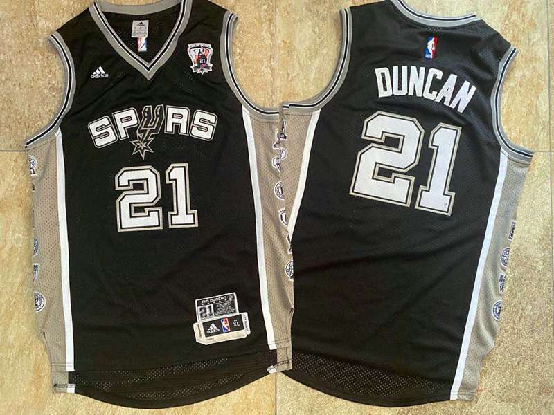 San Antonio Spurs Black #21 DUNCAN Classics Basketball Jersey (Closely Stitched)