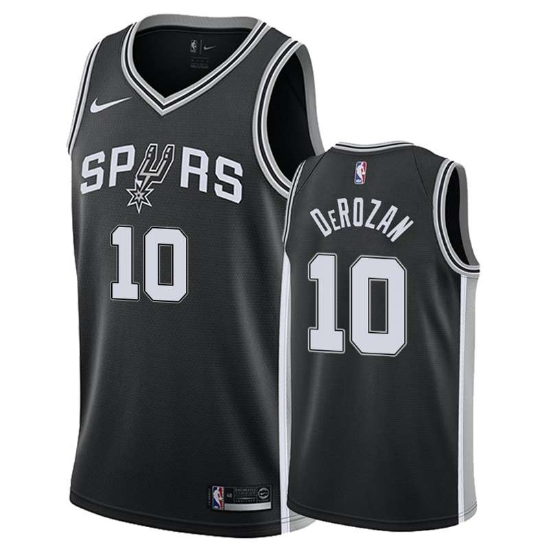 San Antonio Spurs Black #10 DeROZAN Basketball Jersey (Stitched)