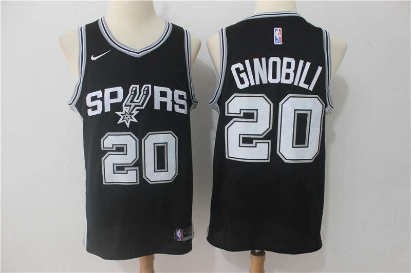 San Antonio Spurs Black #20 GINOBILI Basketball Jersey (Stitched)