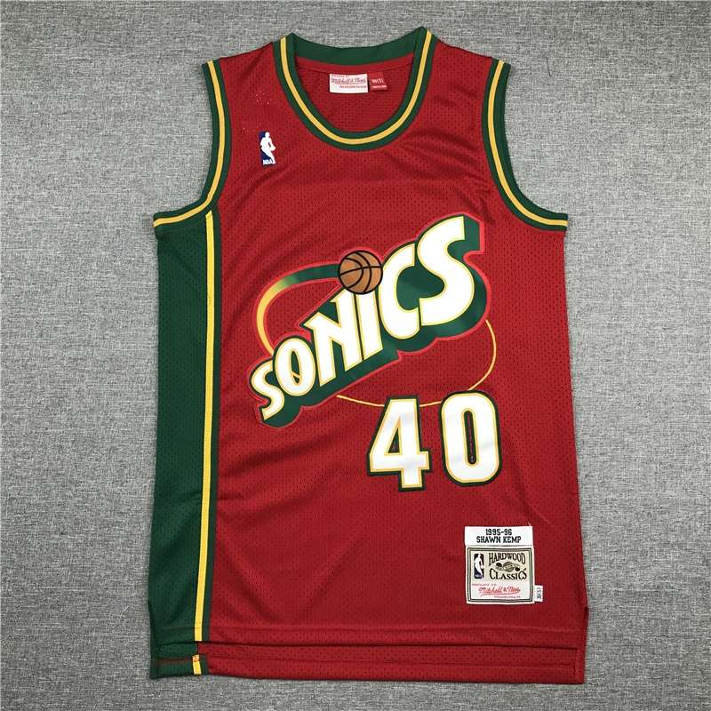 Seattle Sounders 1995/96 Red #40 KEMP Classics Basketball Jersey (Stitched)