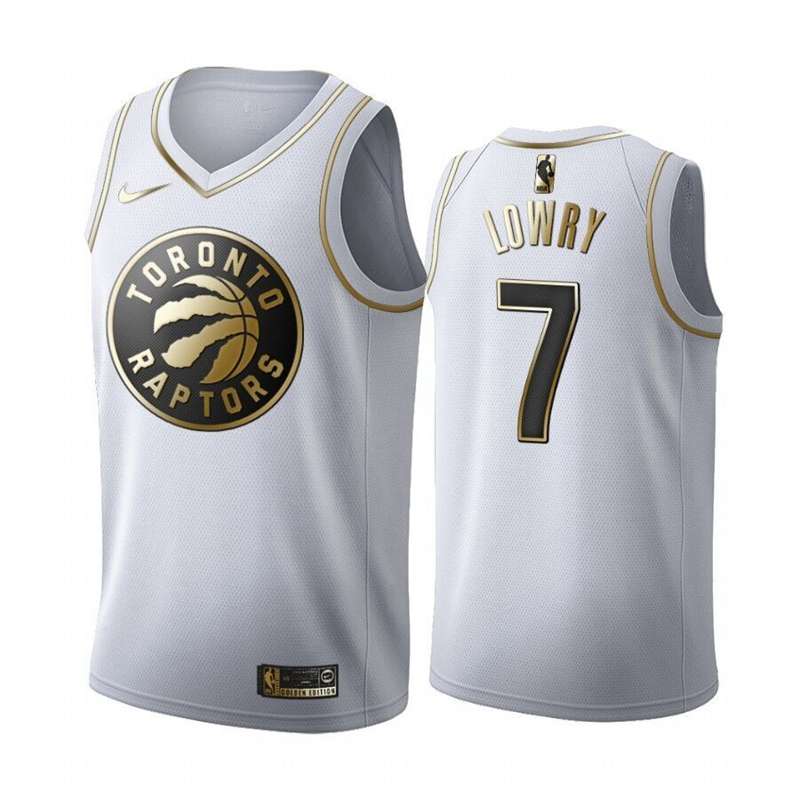 Toronto Raptors 2020 White Gold #7 LOWRY Basketball Jersey (Stitched)