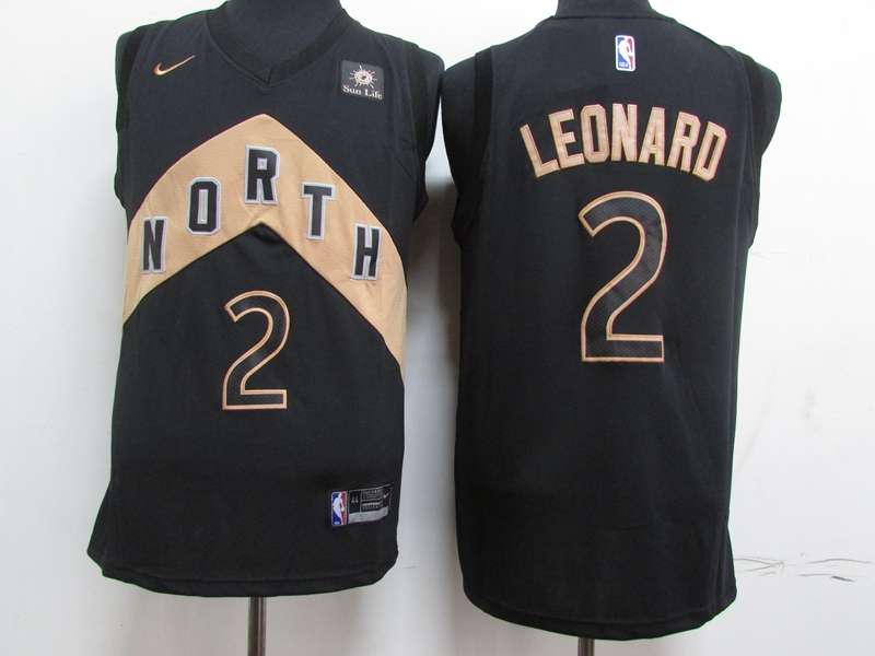 Toronto Raptors Black #2 LEONARD City Basketball Jersey (Stitched)