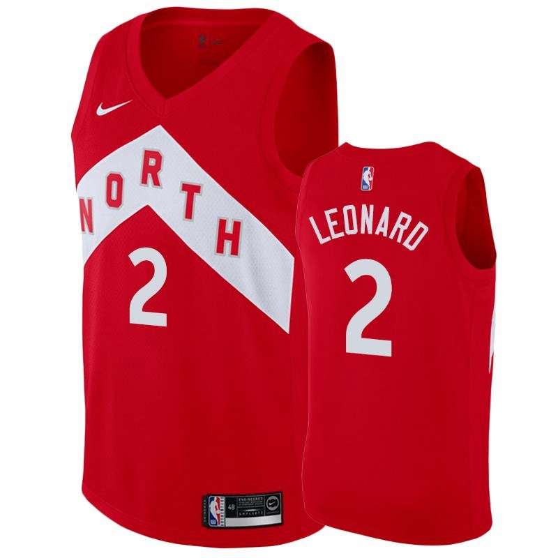 Toronto Raptors Red #2 LEONARD City Basketball Jersey (Stitched)