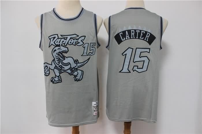 Toronto Raptors Grey #15 CARTER Classics Basketball Jersey (Stitched)