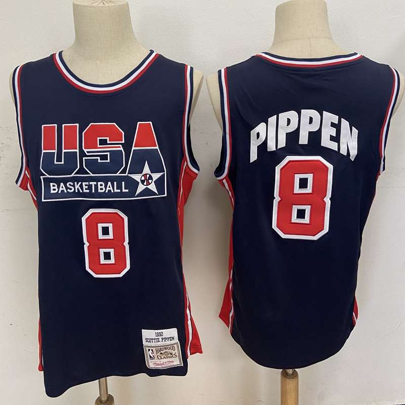 USA 1992 Dark Blue #8 PIPPEN Classics Basketball Jersey (Stitched)