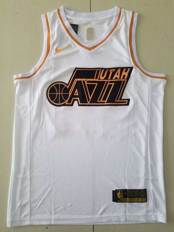 Utah Jazz 2020 White Gold #45 MITCHELL Basketball Jersey (Stitched)