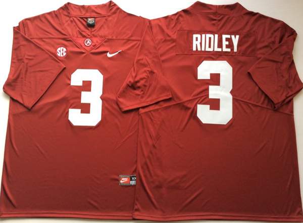 Alabama Crimson Tide Red #3 RIDLEY NCAA Football Jersey