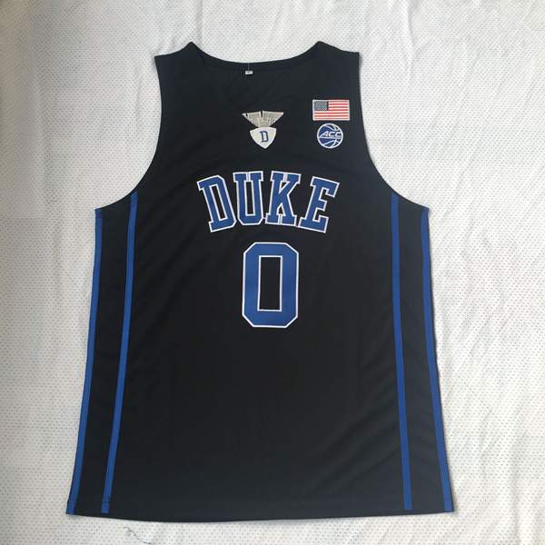 Duke Blue Devils Black #0 DUKE NCAA Basketball Jersey 02