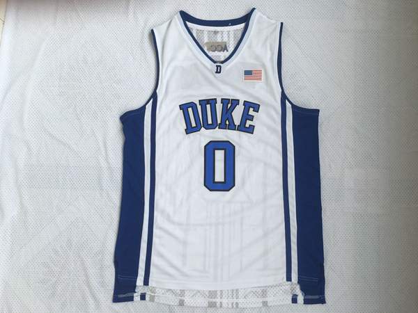 Duke Blue Devils White #0 TATUM NCAA Basketball Jersey