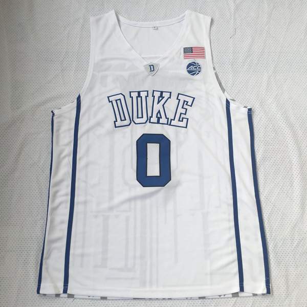 Duke Blue Devils White #0 TATUM NCAA Basketball Jersey 02