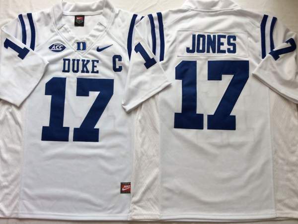 Duke Blue Devils White #17 JONES NCAA Football Jersey