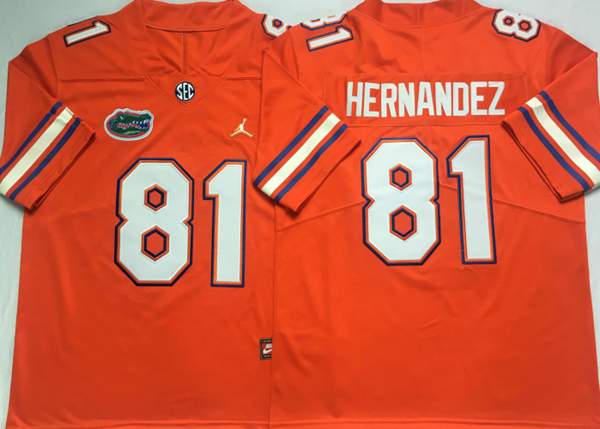 Florida Gators Orange #81 HERNANDEZ NCAA Football Jersey