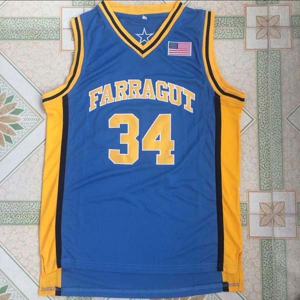 Farragut Blue #34 GARNETT Basketball Jersey