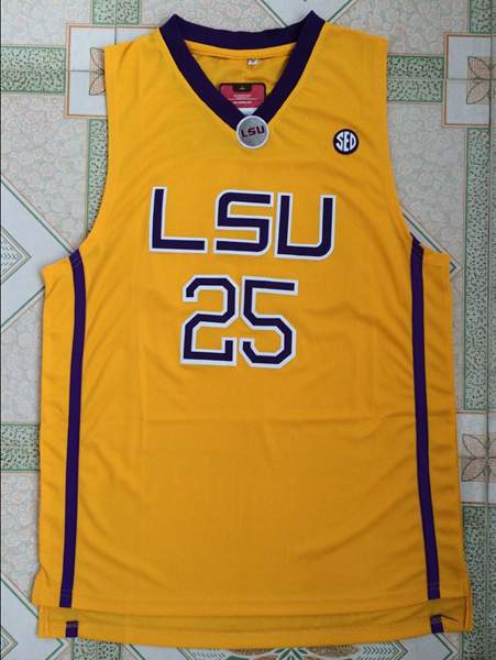 LSU Tigers Yellow #25 SIMMONS NCAA Basketball Jersey
