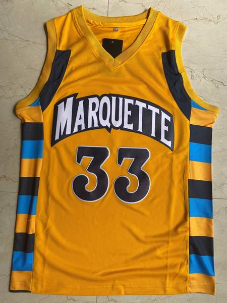 Marquette Golden Eagles Yellow #33 BUTLER NCAA Basketball Jersey