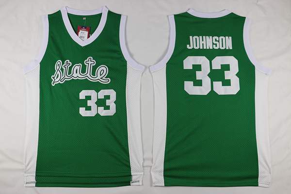 Michigan State Spartans Green #33 JOHNSON NCAA Basketball Jersey