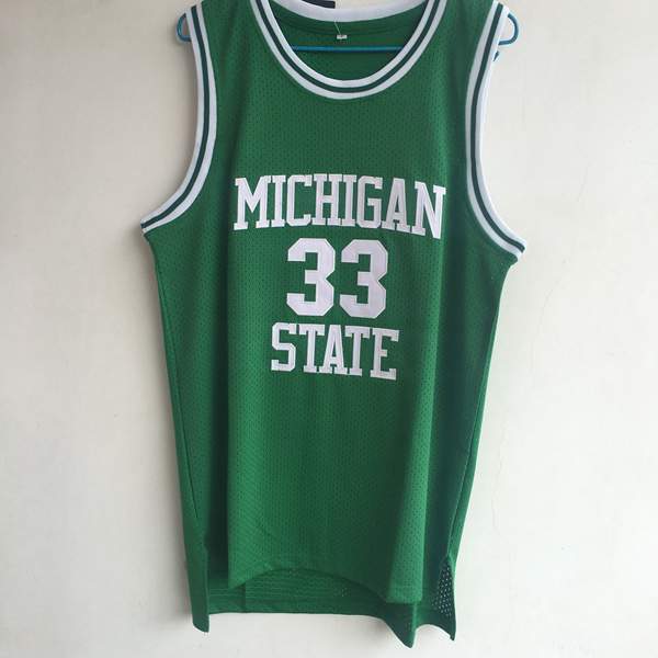 Michigan State Spartans Green #33 JOHNSON NCAA Basketball Jersey 02
