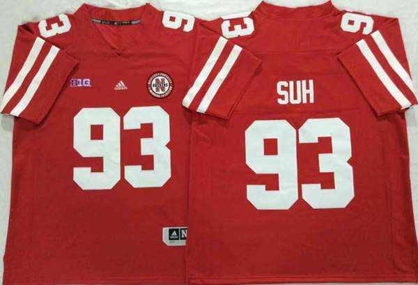 Nebraska Huskers Red #93 SUH NCAA Football Jersey