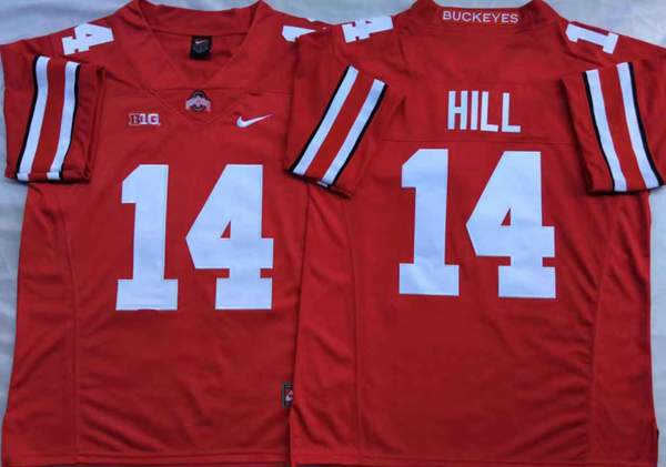 Ohio State Buckeyes Red #14 HILL NCAA Football Jersey