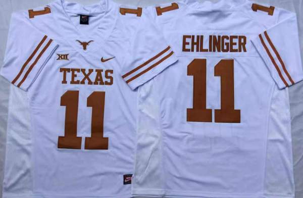 Texas Longhorns White #11 EHLINGER NCAA Football Jersey