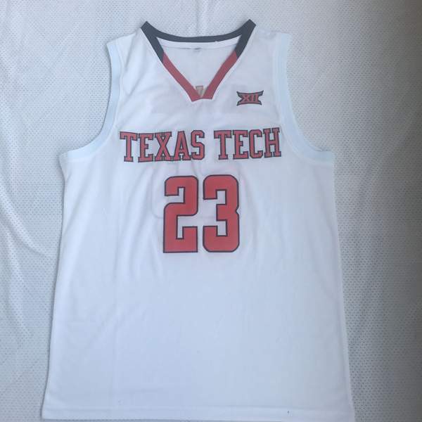 Texas Tech Red Raiders White #23 CULVER NCAA Basketball Jersey
