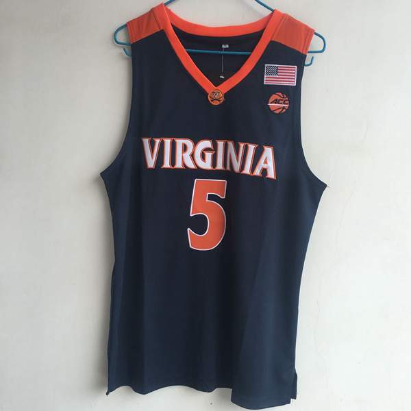 Virginia Cavaliers Dark Blue #5 GUY NCAA Basketball Jersey