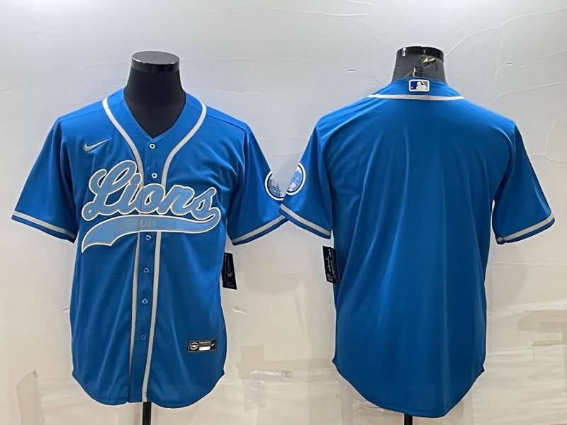 Detroit Lions Blue MLB&NFL Jersey 02