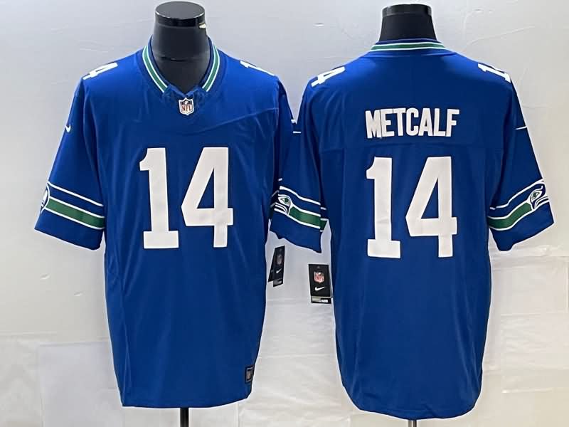 Seattle Seahawks Blue Retro NFL Jersey 02