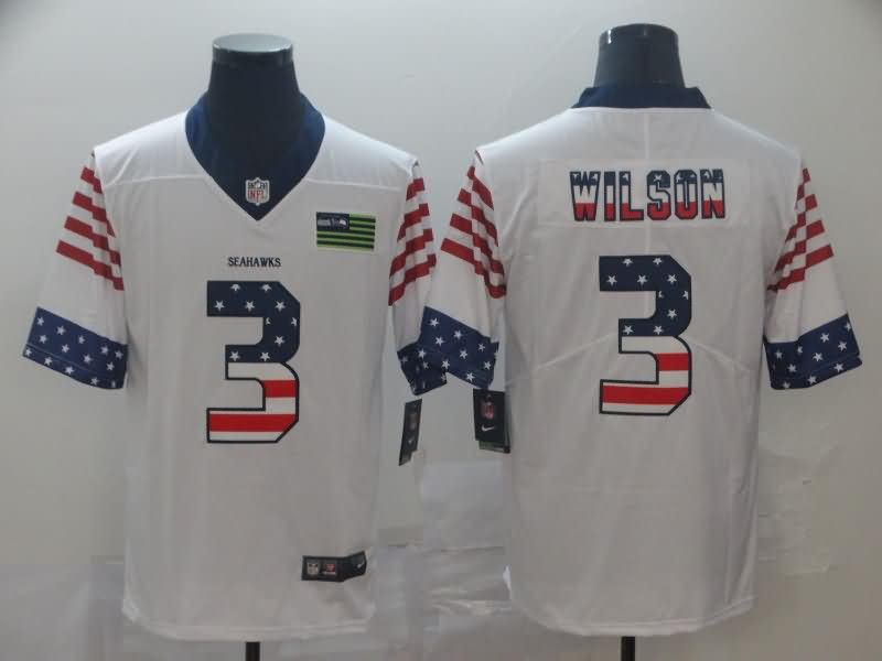 Seattle Seahawks White USA Flag NFL Jersey