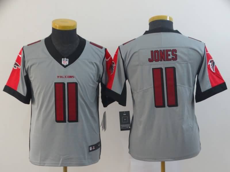 Kids Atlanta Falcons Grey #11 JONES Inverted Legend NFL Jersey