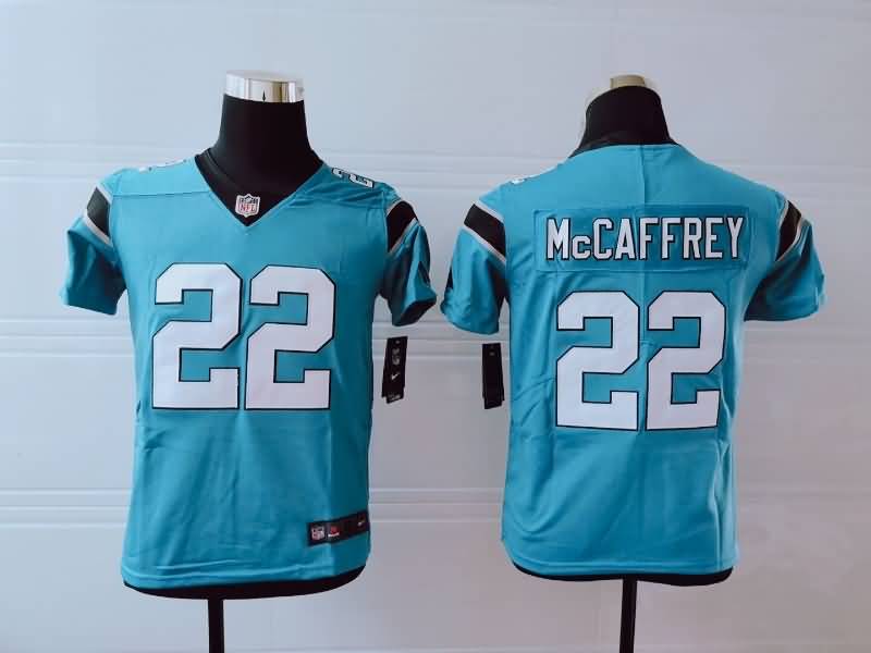 Kids Carolina Panthers Blue #22 MCCAFFREY NFL Jersey