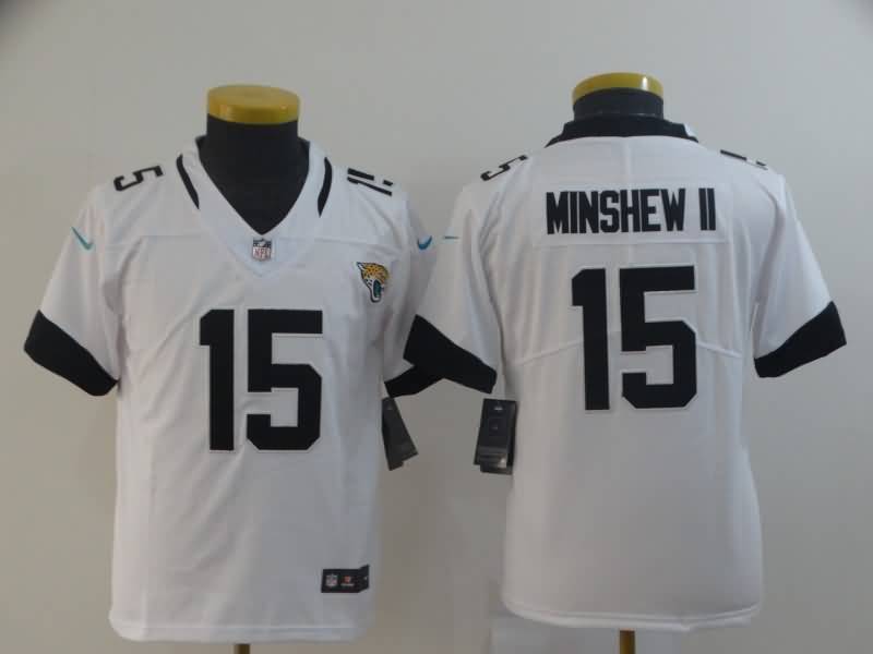 Kids Jacksonville Jaguars White #15 MINSHEW II NFL Jersey