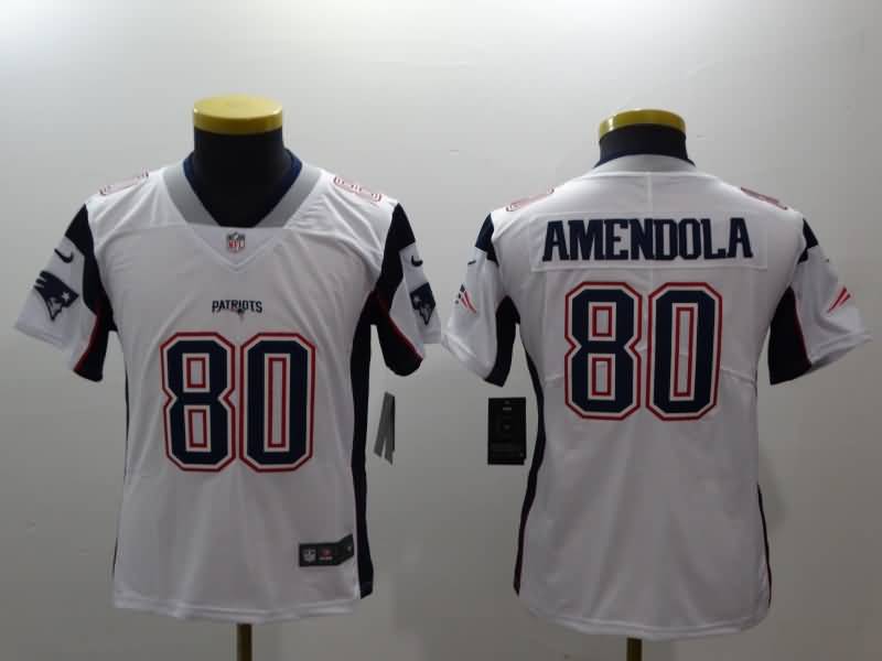 Kids New England Patriots White #80 AMENDOLA NFL Jersey