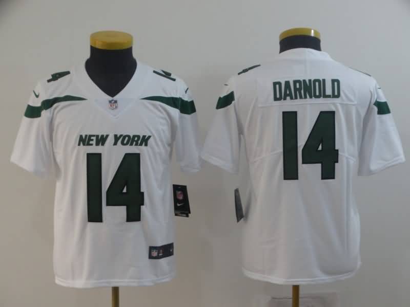 Kids New York Jets White #14 DARNOLD NFL Jersey